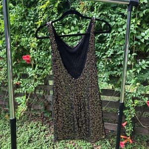 Gold and Black Mini Dress